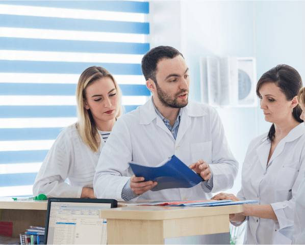 professional it team working together